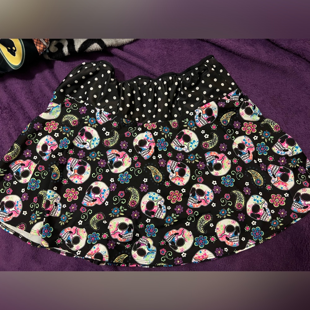 Large Sugar Skulls Sparkle Skirt